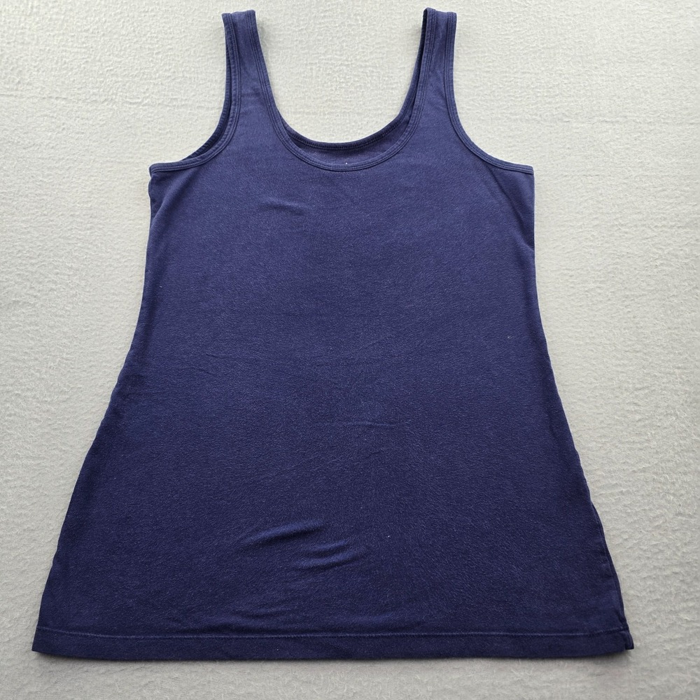No Boundaries Tank Top Womens Large (11-13) Blue Cotton Wide Straps Scoop Neck